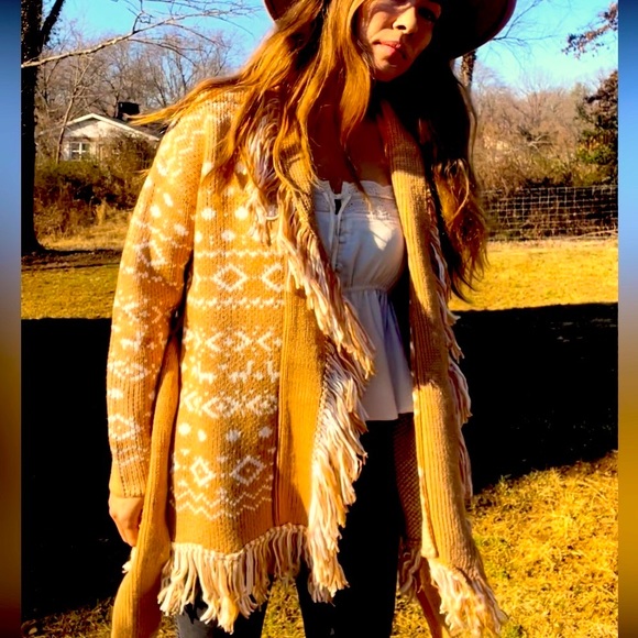 Free People Sweaters - Free people Cozy Cabin sweatercoat tribal Aztec Sweater cardigan Duster southwes